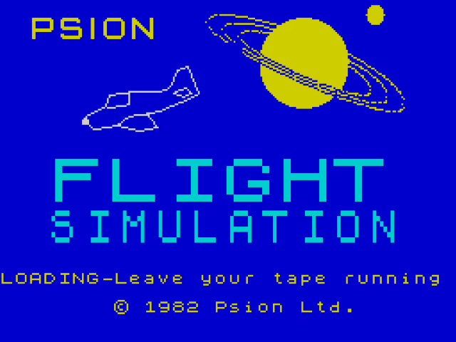 Flight Simulation title screen for ZX Spectrum